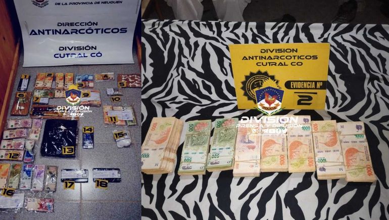 Desbarataron dos kioscos narcos en Cutral Co, dieron con cocaína y más de $2 millones