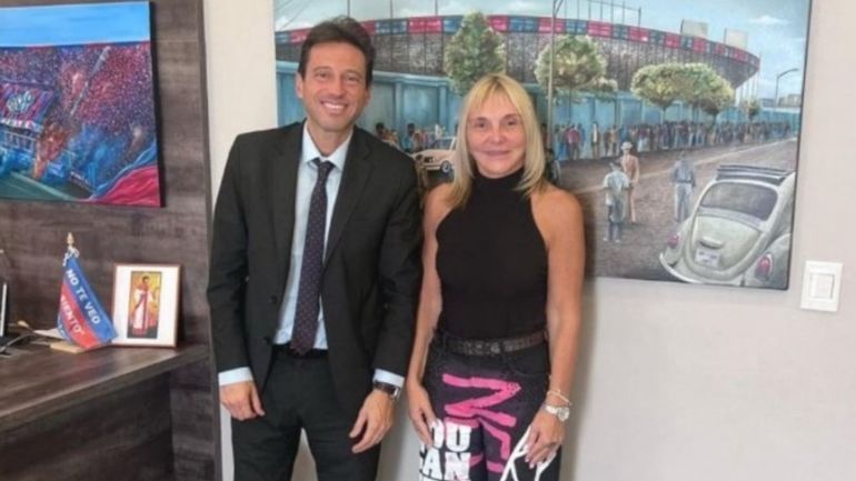 Marcelo Moretti, presidente de San Lorenzo y María José Scottini Marcelo Moretti, presidente de San Lorenzo y María José Scottini