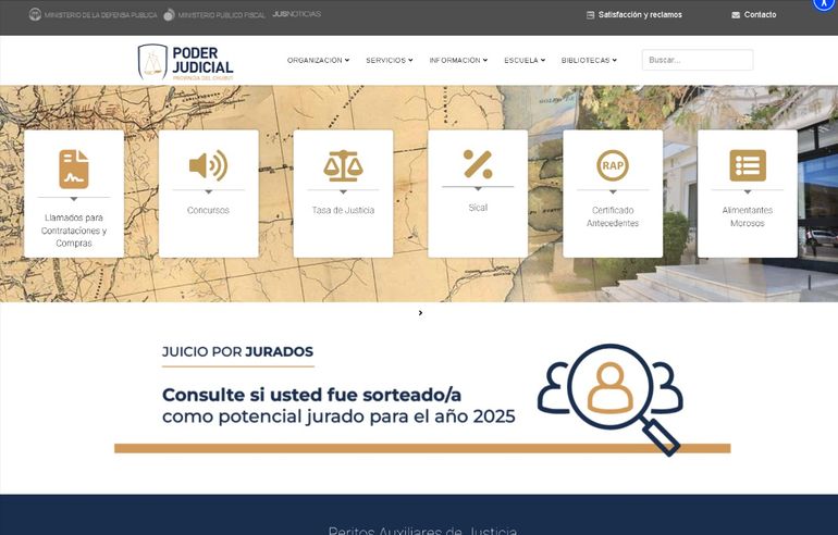 En la página del Poder Judicial de Chubut se puede hacer la consulta con sólo ingresar el número de DNI. En la página del Poder Judicial de Chubut se puede hacer la consulta con sólo ingresar el número de DNI. 