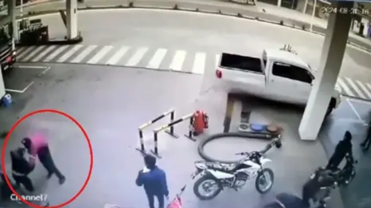 Brutal ataque a machetazos en una estación de servicio
