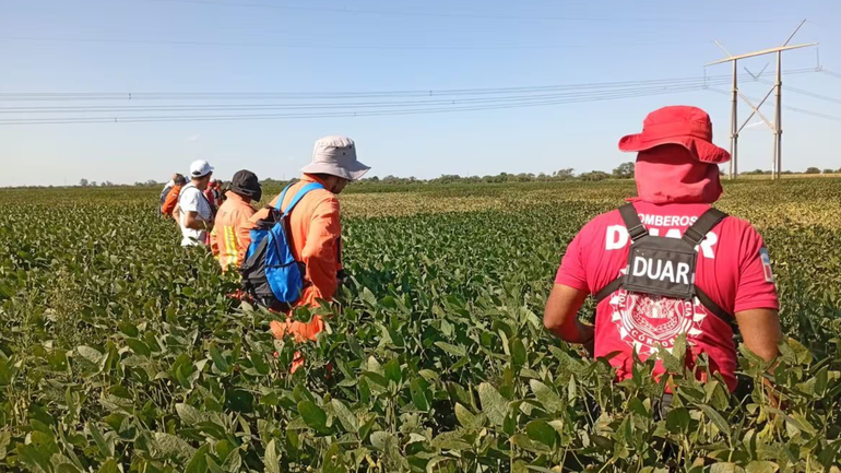 Buscan al nene desaparecido en medio de los cultivos en el sureste de Córdoba