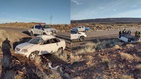 Fuerte vuelco en la Ruta 237: una familia terminó en el hospital