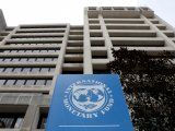 Foto de archivo del logo del FMI en las oficinas centrales de la entidad en Washington. Abril 8, 2019. REUTERS/Yuri Gripas
