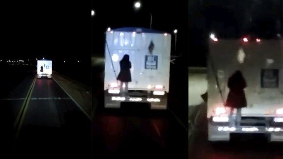 El video que aterroriza a los camioneros: viajó con un fantasma en el rodado
